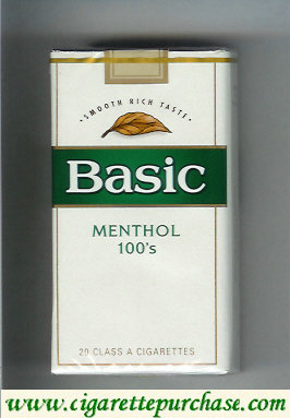 Basic cigarettes Smooth Rich Taste Menthol 100s soft box